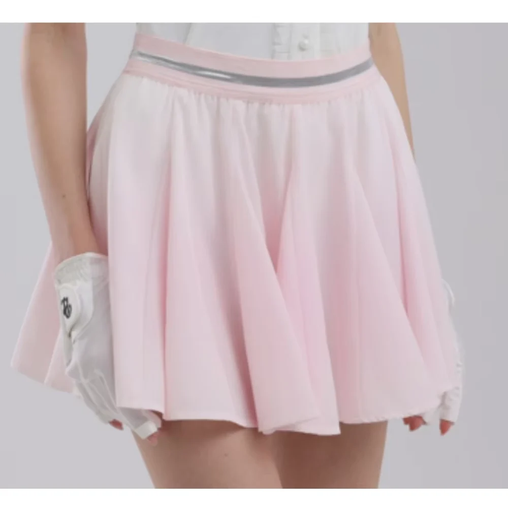 Ruffle-Trim Polo and Flared Golf Skort Set
