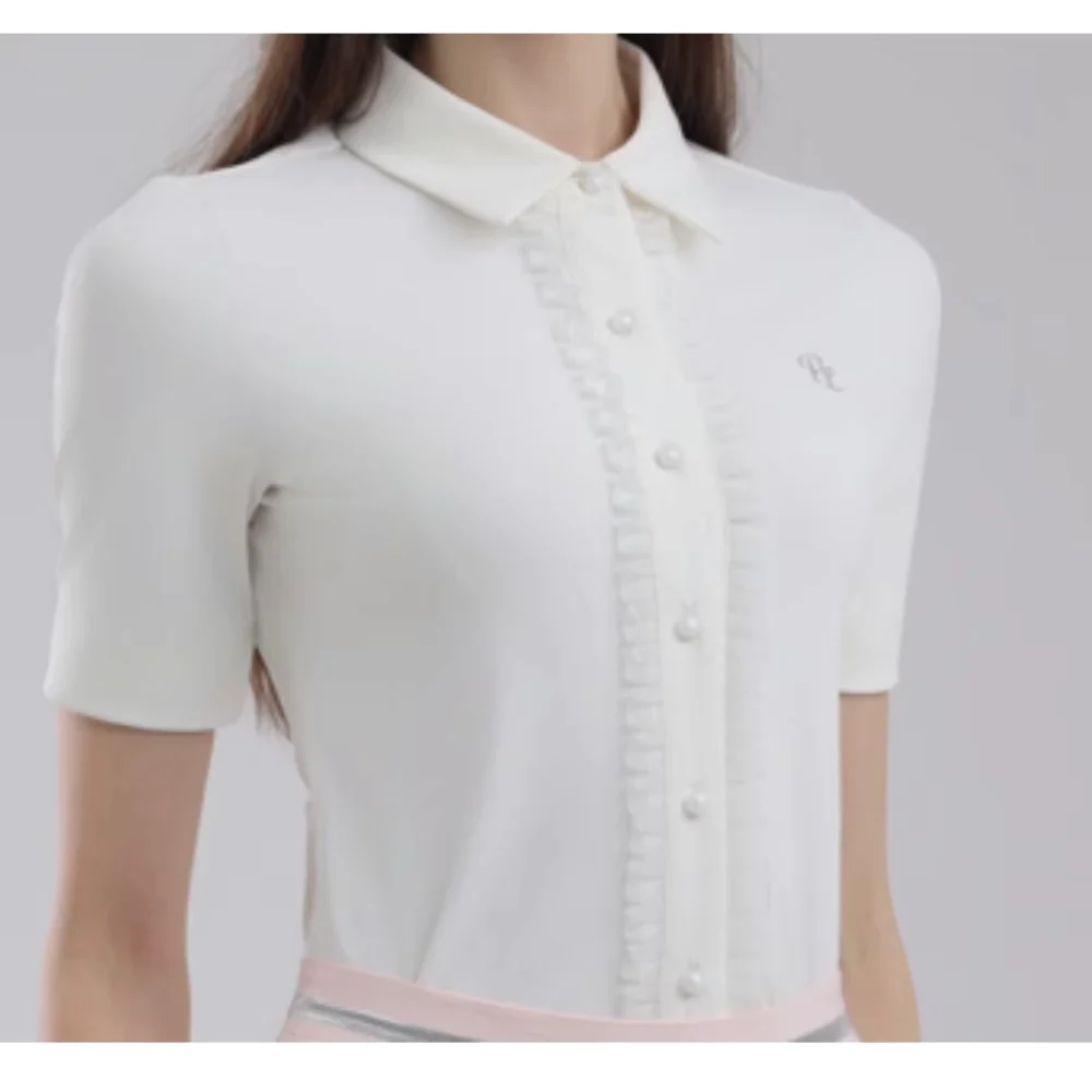 Ruffle-Trim Polo and Flared Golf Skort Set