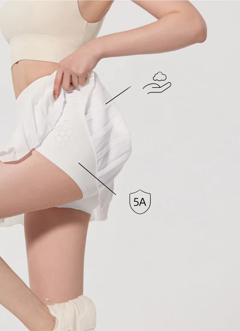 Lightweight Anti-Slip Pleated Golf Skort with Inner Shorts