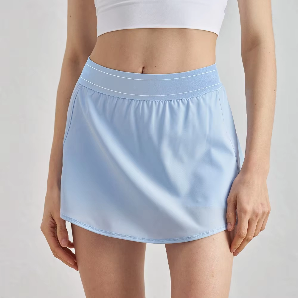 Breathable Straight Golf Skort with Inner Shorts and Pockets