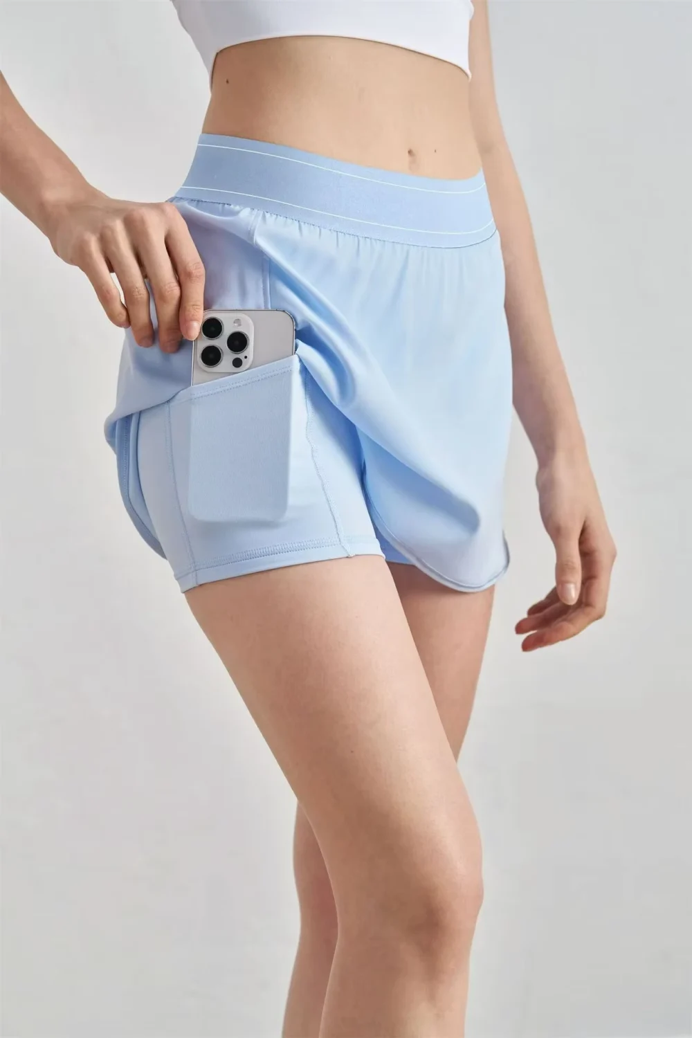 Breathable Straight Golf Skort with Inner Shorts and Pockets