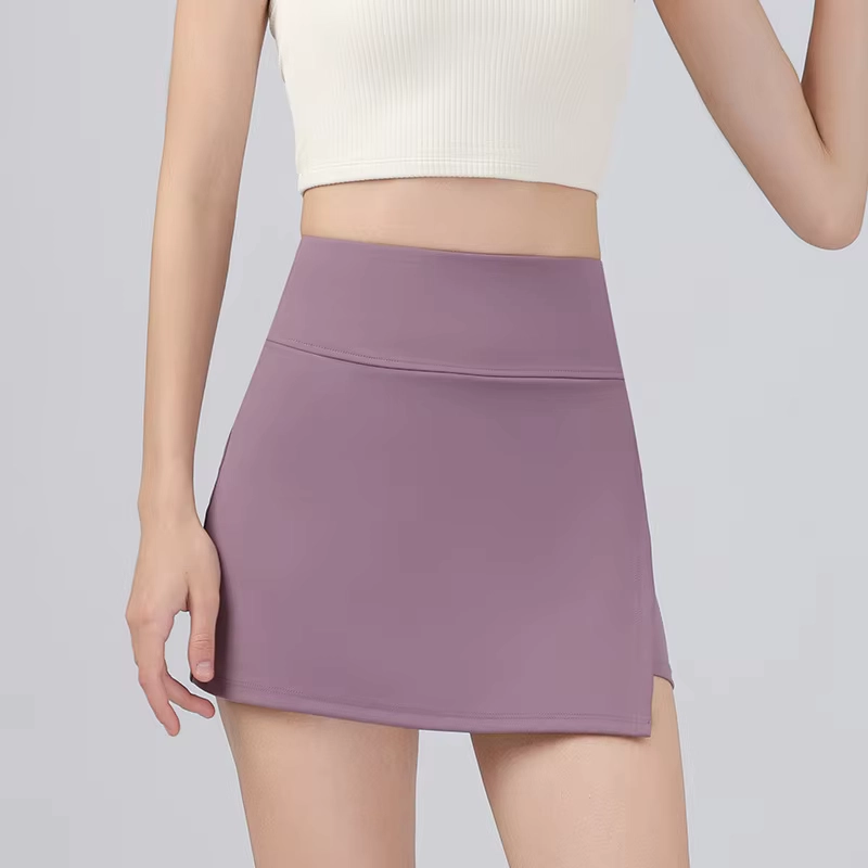 Side-Slit High-Waisted Golf Skort with Built-In Shorts