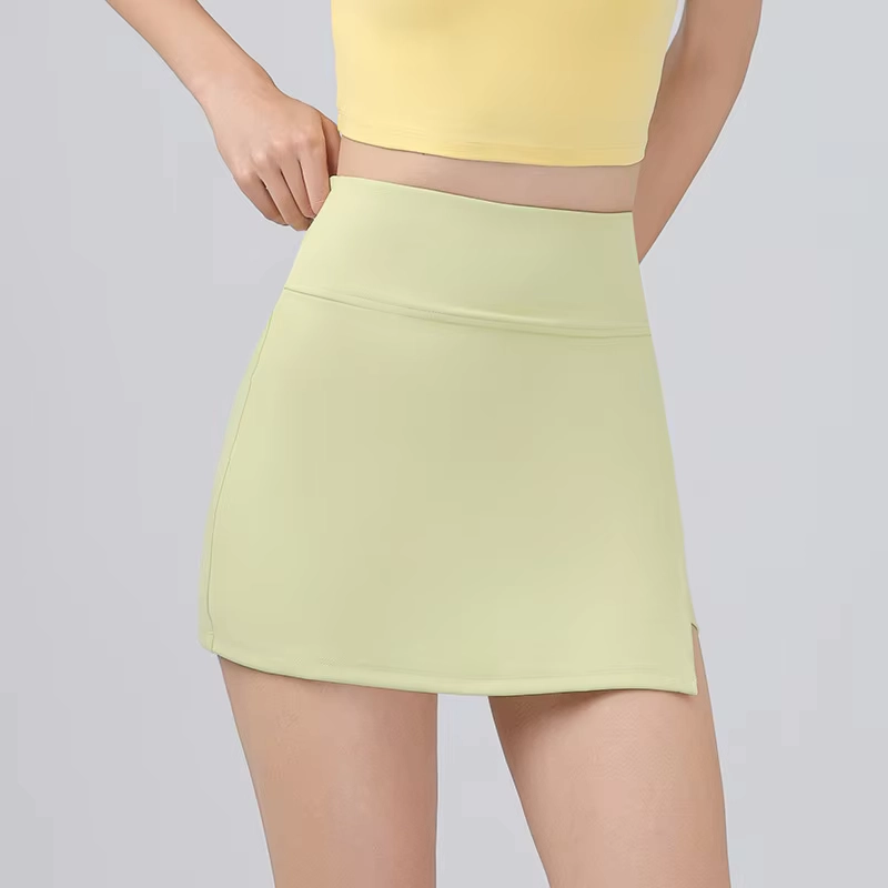 Side-Slit High-Waisted Golf Skort with Built-In Shorts