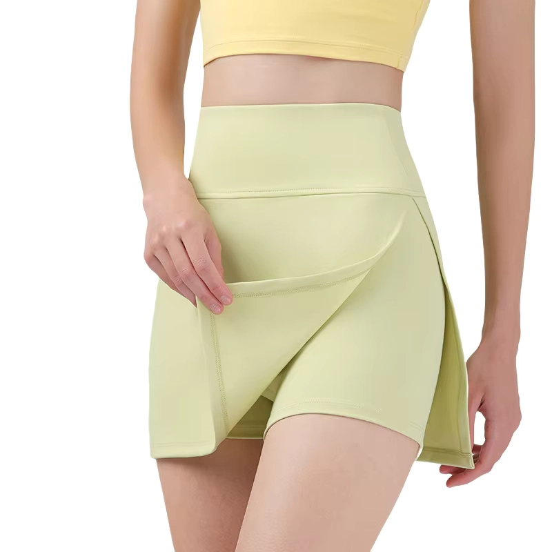 Side-Slit High-Waisted Golf Skort with Built-In Shorts