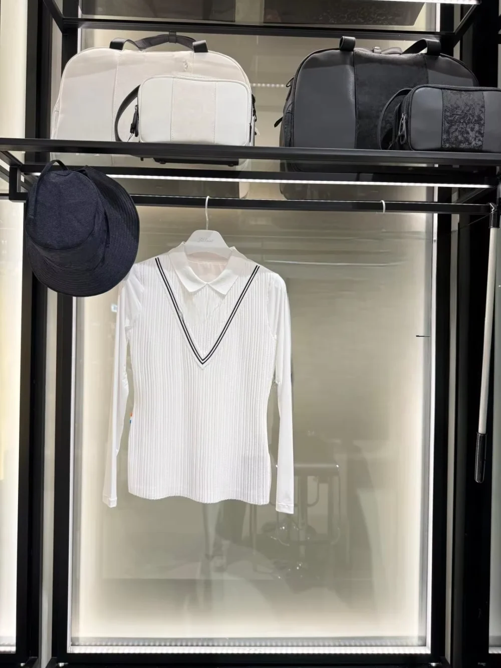 Knit Patchwork Quick-Dry Long-Sleeve Golf Top