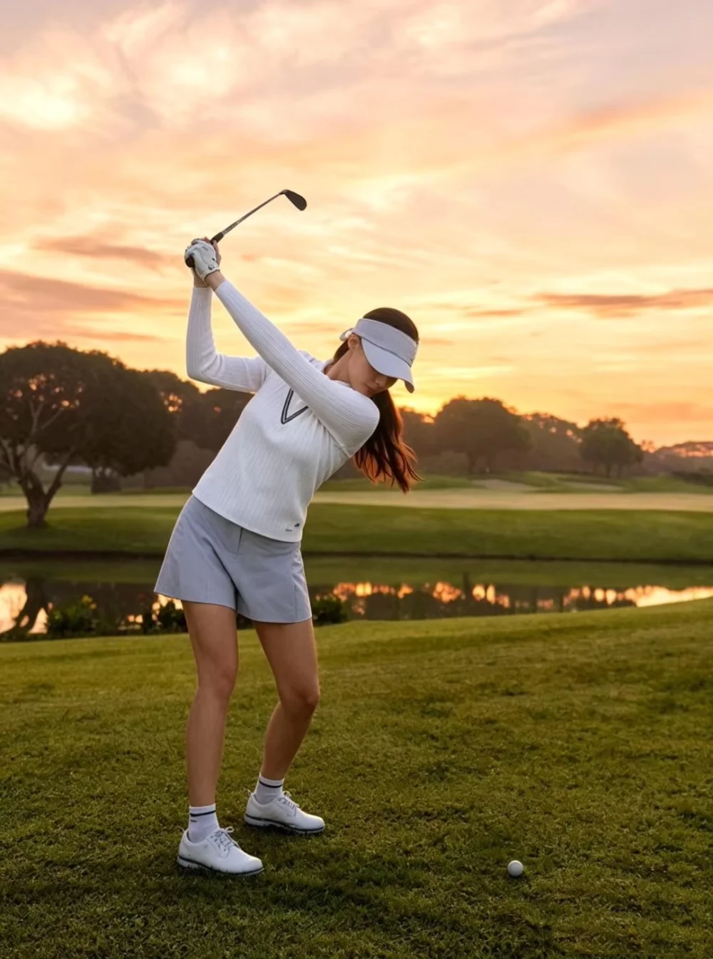 Knit Patchwork Quick-Dry Long-Sleeve Golf Top
