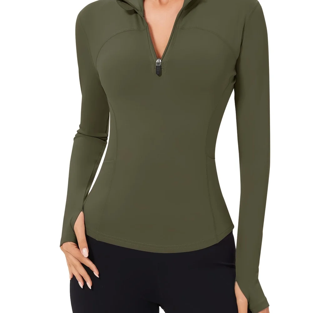 Fern Green Quick-Dry Quarter-Zip Cropped Golf Top