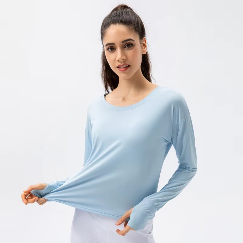 Mesh-Panel Stand-Collar Long-Sleeve Golf Top with UV Protection