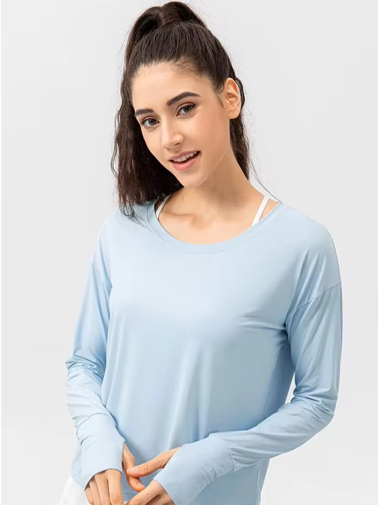 Mesh-Panel Stand-Collar Long-Sleeve Golf Top with UV Protection