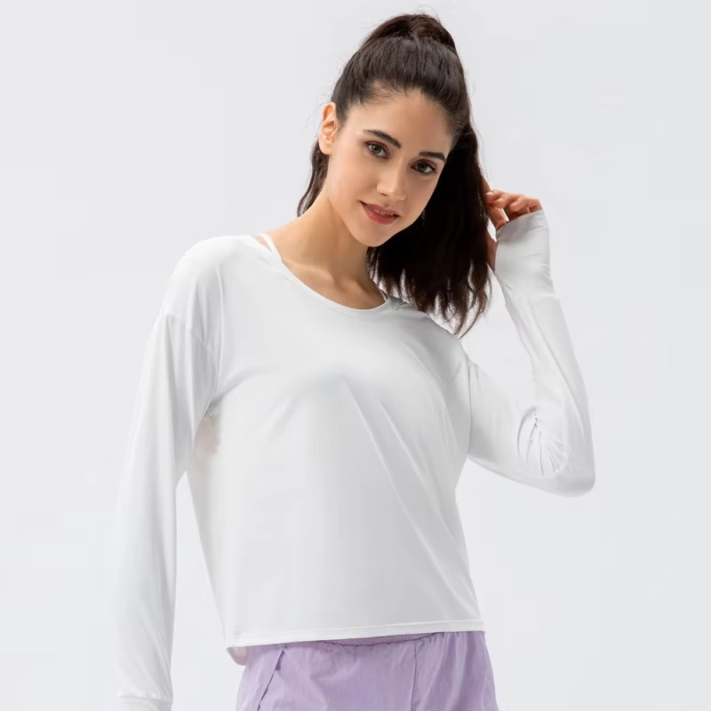 Mesh-Panel Stand-Collar Long-Sleeve Golf Top with UV Protection