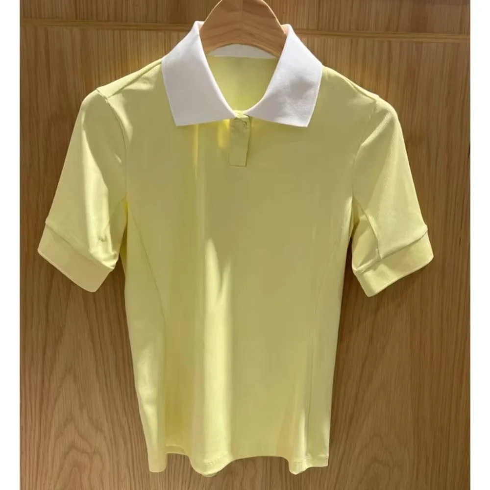 Lightweight Asymmetric-Lapel Golf Polo with Quick-Dry Fabric