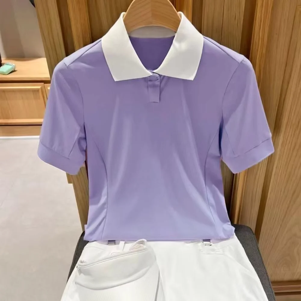 Lightweight Asymmetric-Lapel Golf Polo with Quick-Dry Fabric