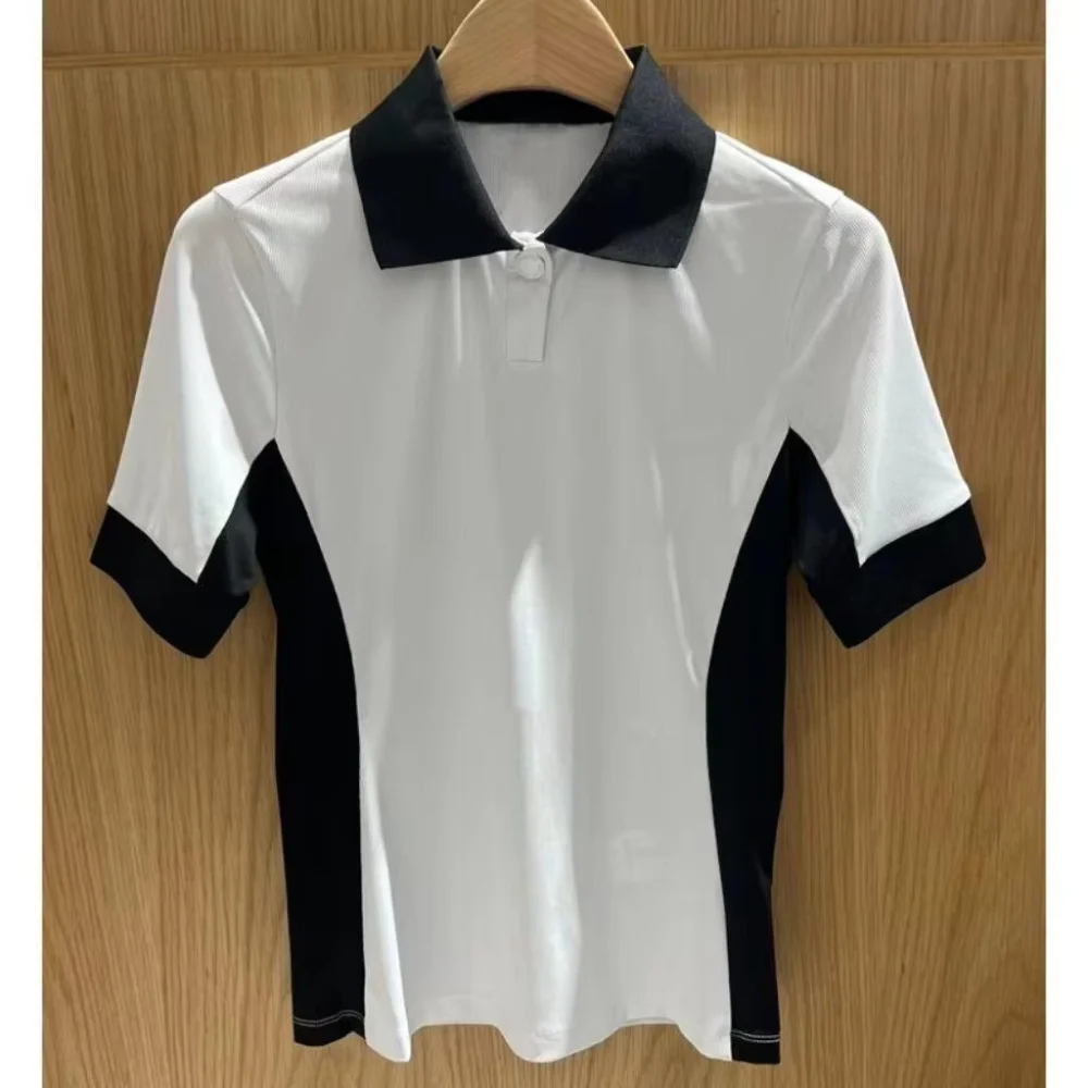 Lightweight Asymmetric-Lapel Golf Polo with Quick-Dry Fabric