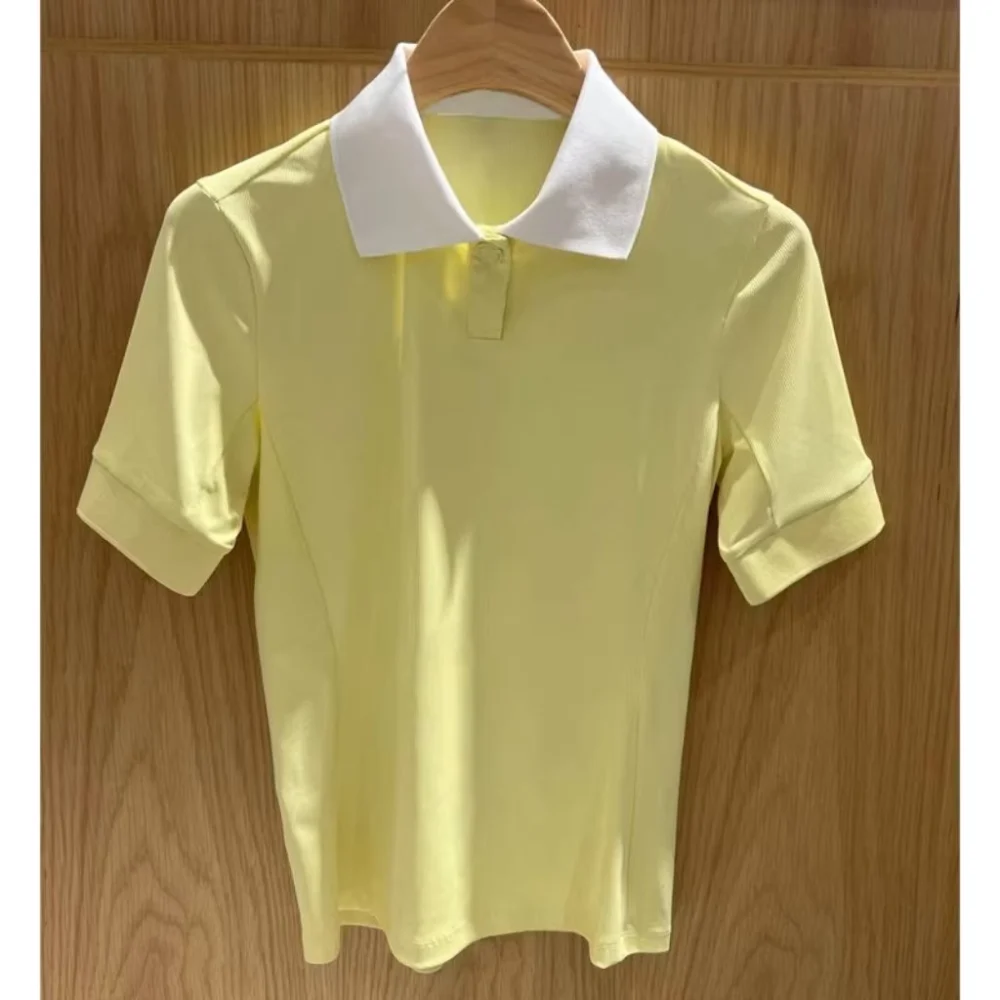 Lightweight Asymmetric-Lapel Golf Polo with Quick-Dry Fabric