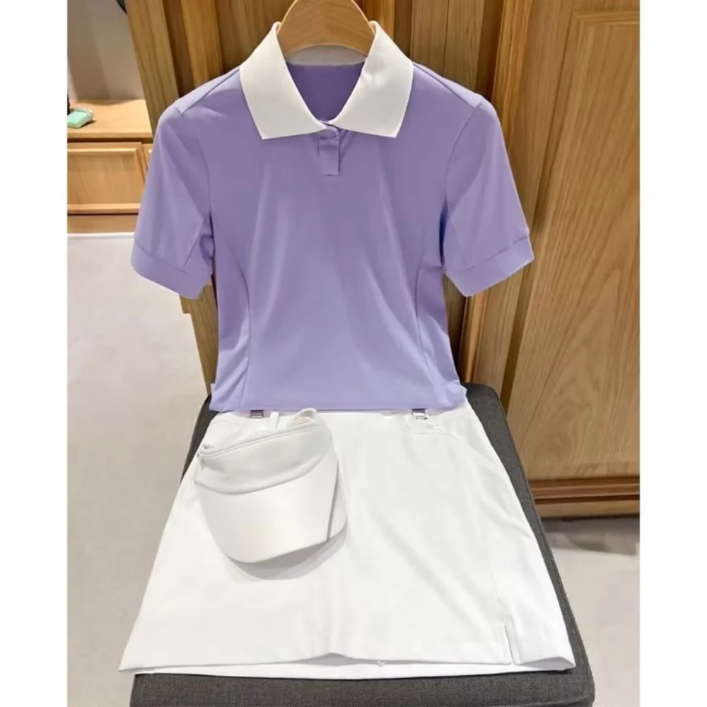 Lightweight Asymmetric-Lapel Golf Polo with Quick-Dry Fabric