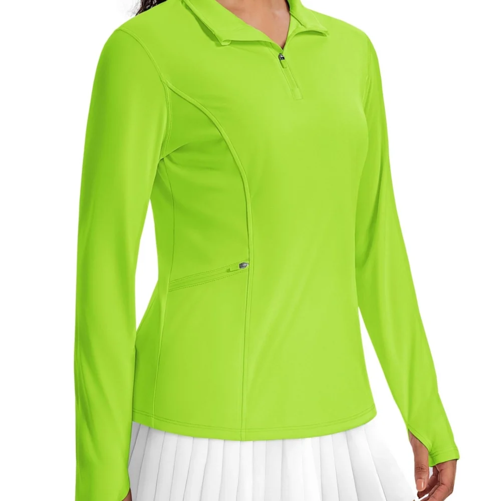 Plus-Size Quick-Dry Quarter-Zip Golf Top with Side Pocket
