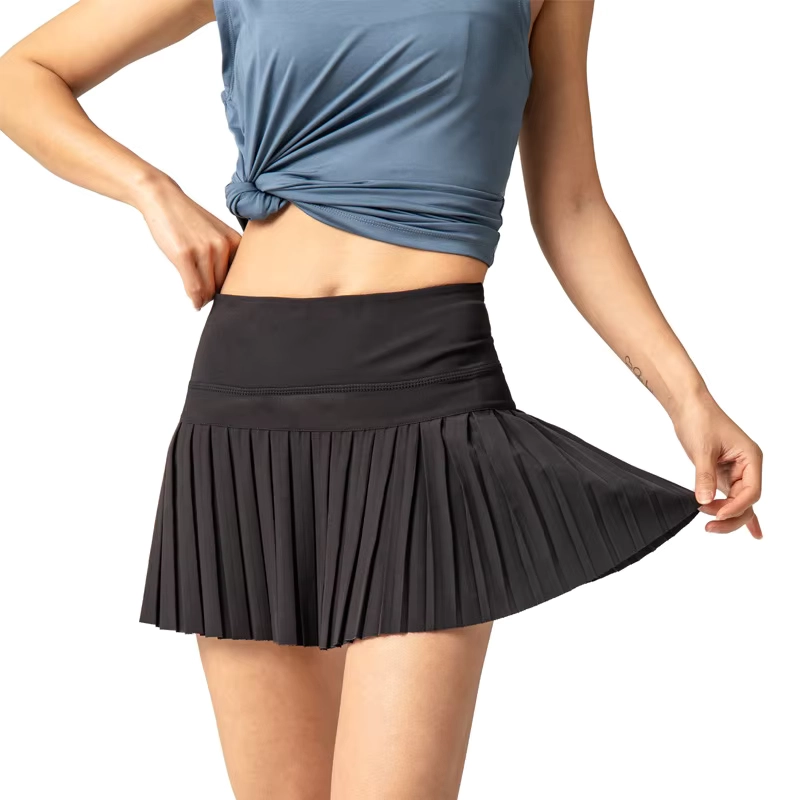 High-Waisted Pleated Golf Skort with Built-In Shorts