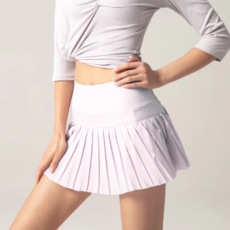 High-Waisted Pleated Golf Skort with Built-In Shorts