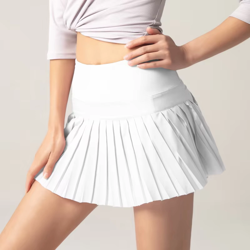 High-Waisted Pleated Golf Skort with Built-In Shorts
