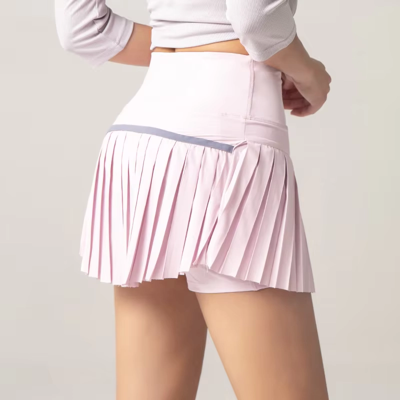 High-Waisted Pleated Golf Skort with Built-In Shorts