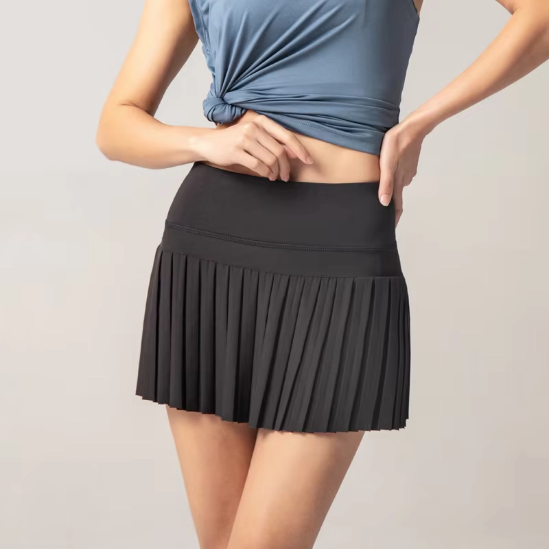 High-Waisted Pleated Golf Skort with Built-In Shorts