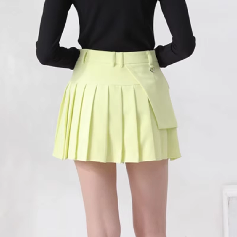 Breathable High-Waisted Pleated Golf Skort with Pocket