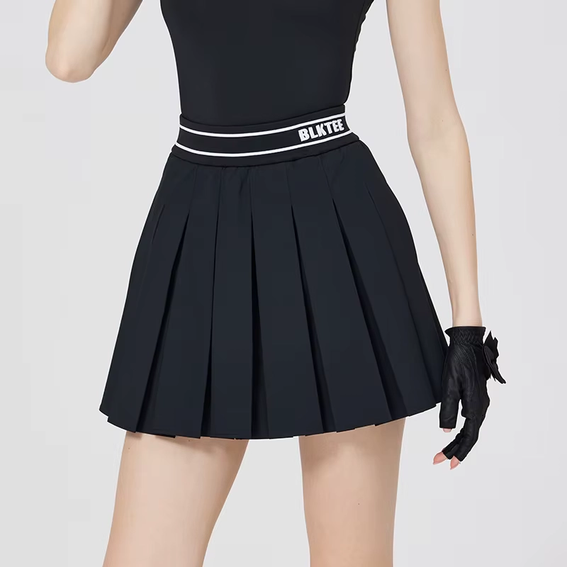 Skort da golf a pieghe a vita alta ad asciugatura rapida con pantaloncini integrati