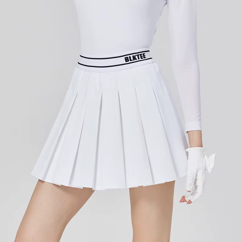 Skort da golf a pieghe a vita alta ad asciugatura rapida con pantaloncini integrati