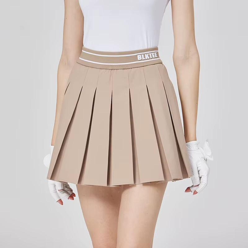 Skort da golf a pieghe a vita alta ad asciugatura rapida con pantaloncini integrati