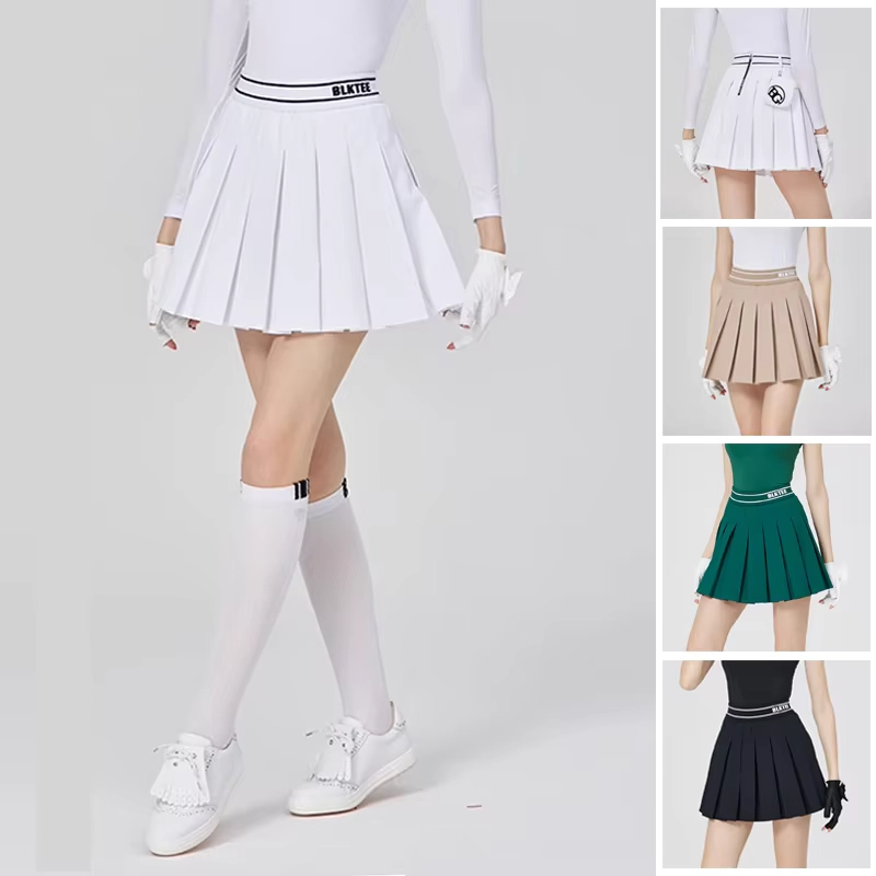 Skort da golf a pieghe a vita alta ad asciugatura rapida con pantaloncini integrati