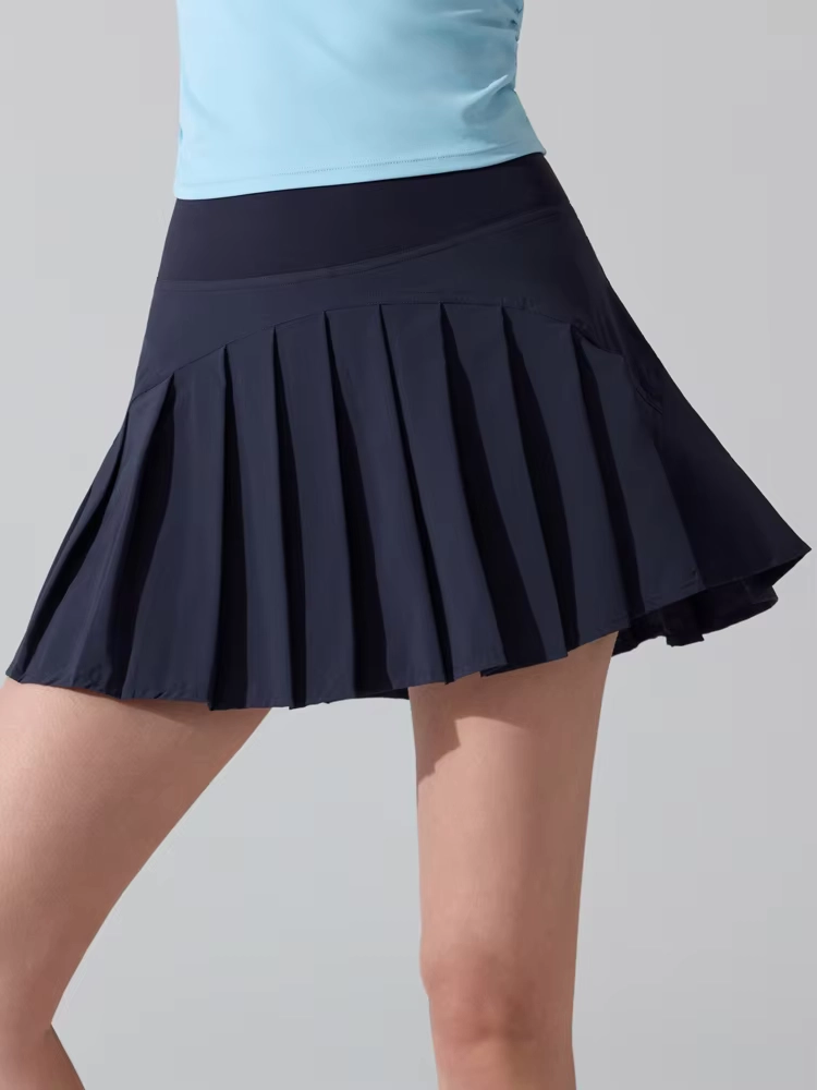 Falda pantalón de golf plisada elástica en cuatro direcciones con bolsillos dobles