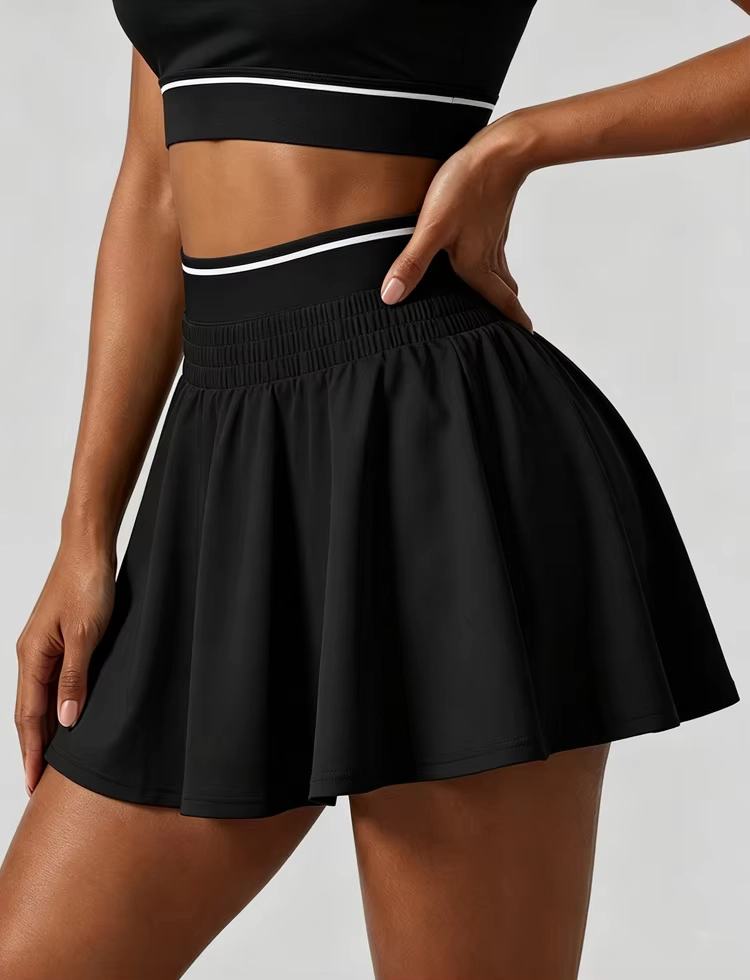 Adjustable-Waist Ruffle Golf Skort with Side Pockets