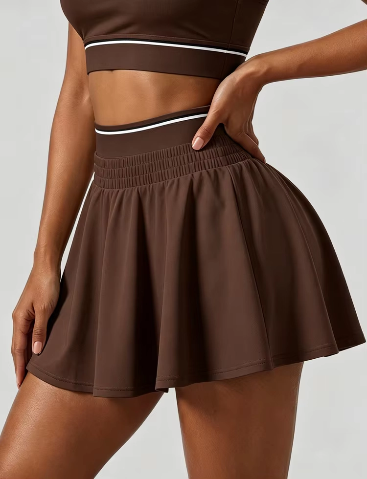 Adjustable-Waist Ruffle Golf Skort with Side Pockets