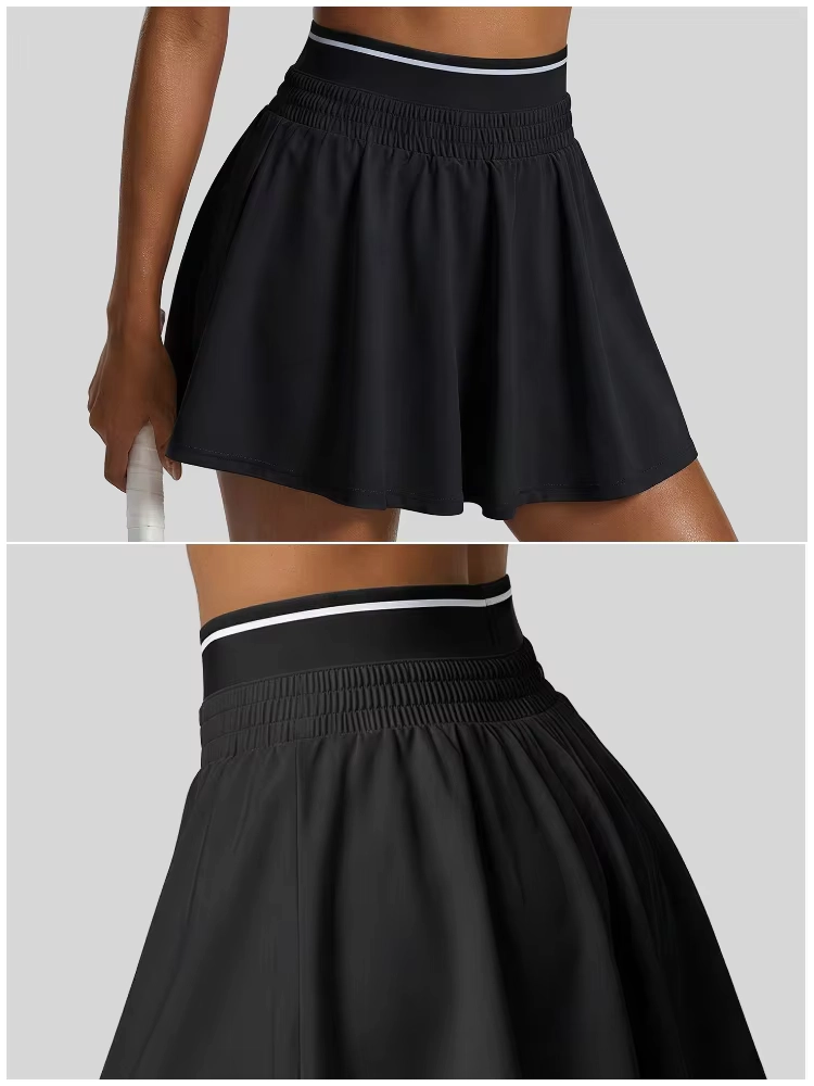 Adjustable-Waist Ruffle Golf Skort with Side Pockets