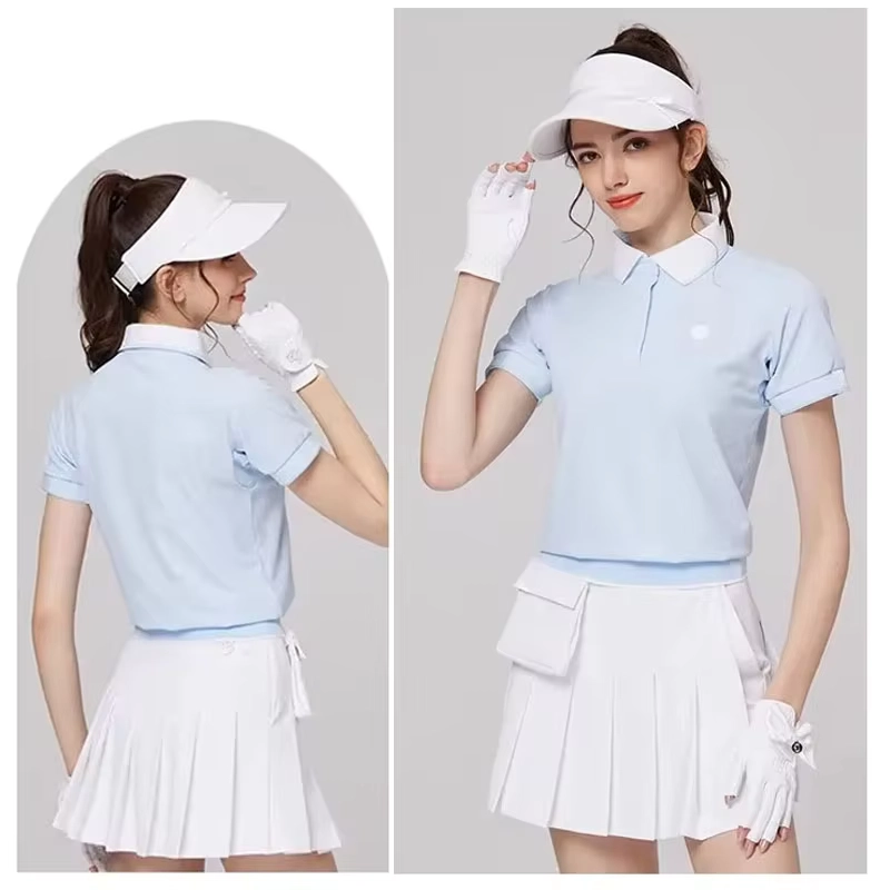 Breathable Short-Sleeve Polo and Pleated Golf Skort Set