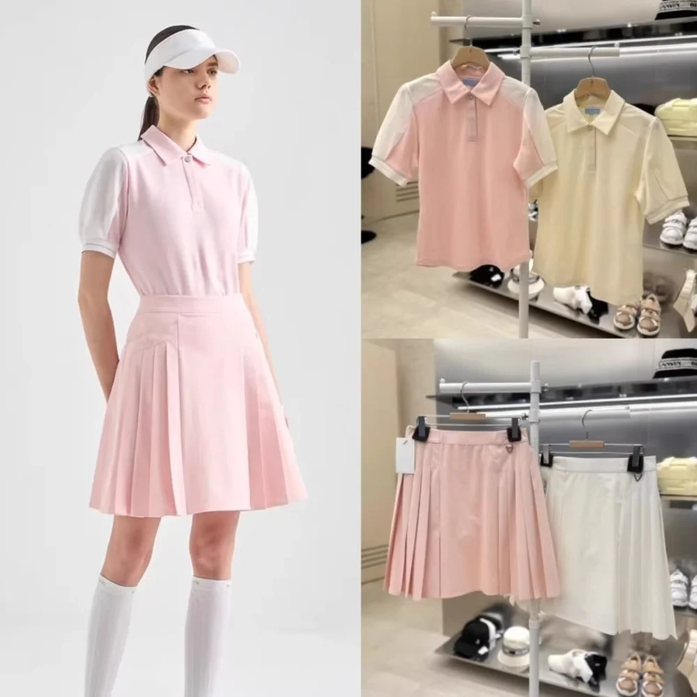 Color-Block Polo Top and Pleated Golf Skort Separates