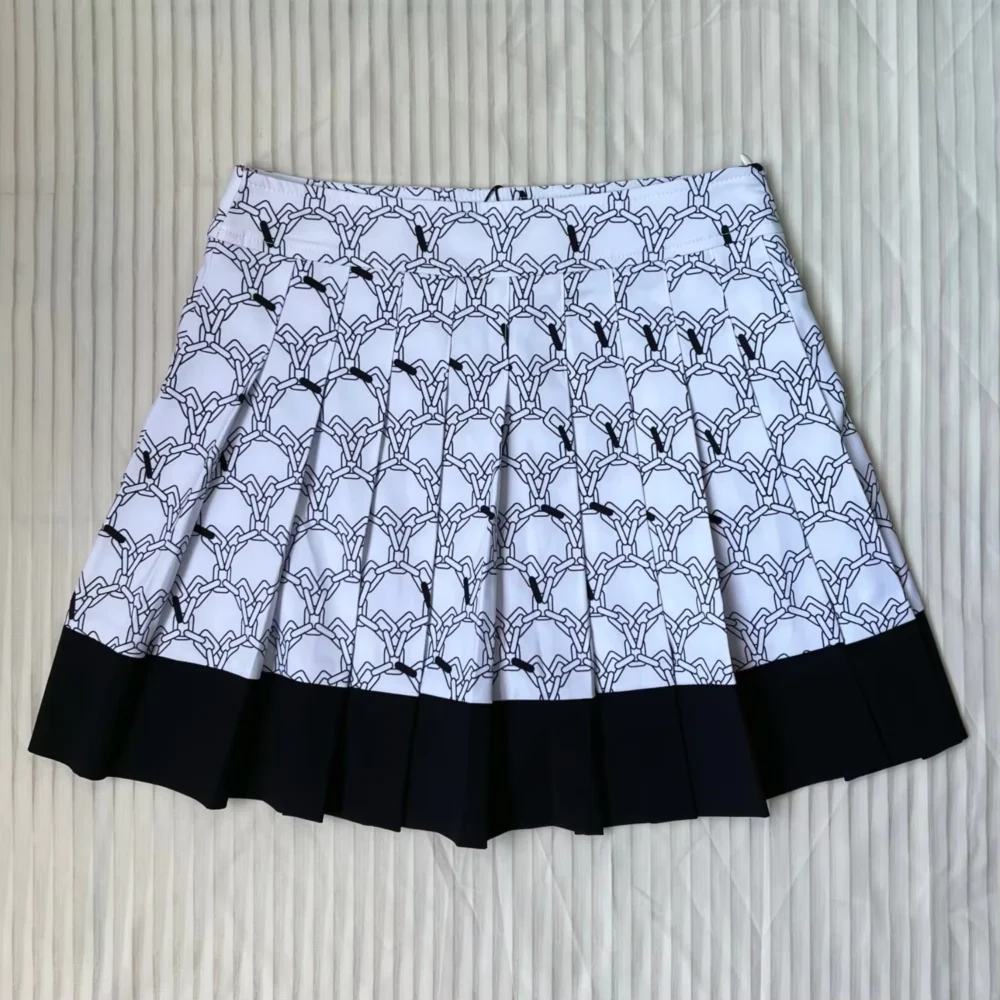 Quick-Dry Printed Pleated Golf Skort in Stretch Fabric