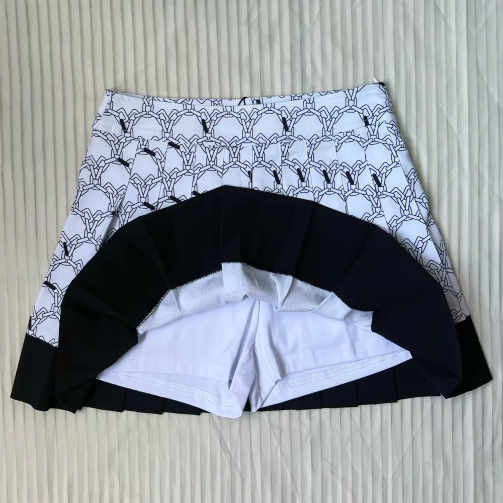 Quick-Dry Printed Pleated Golf Skort in Stretch Fabric