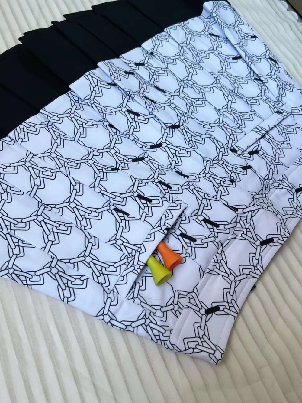 Quick-Dry Printed Pleated Golf Skort in Stretch Fabric
