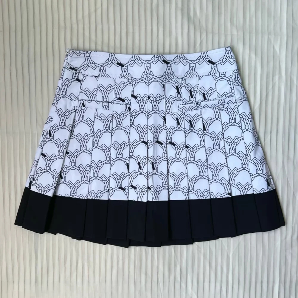 Quick-Dry Printed Pleated Golf Skort in Stretch Fabric