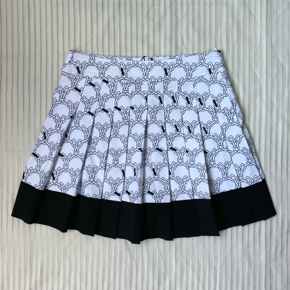 Quick-Dry Printed Pleated Golf Skort in Stretch Fabric