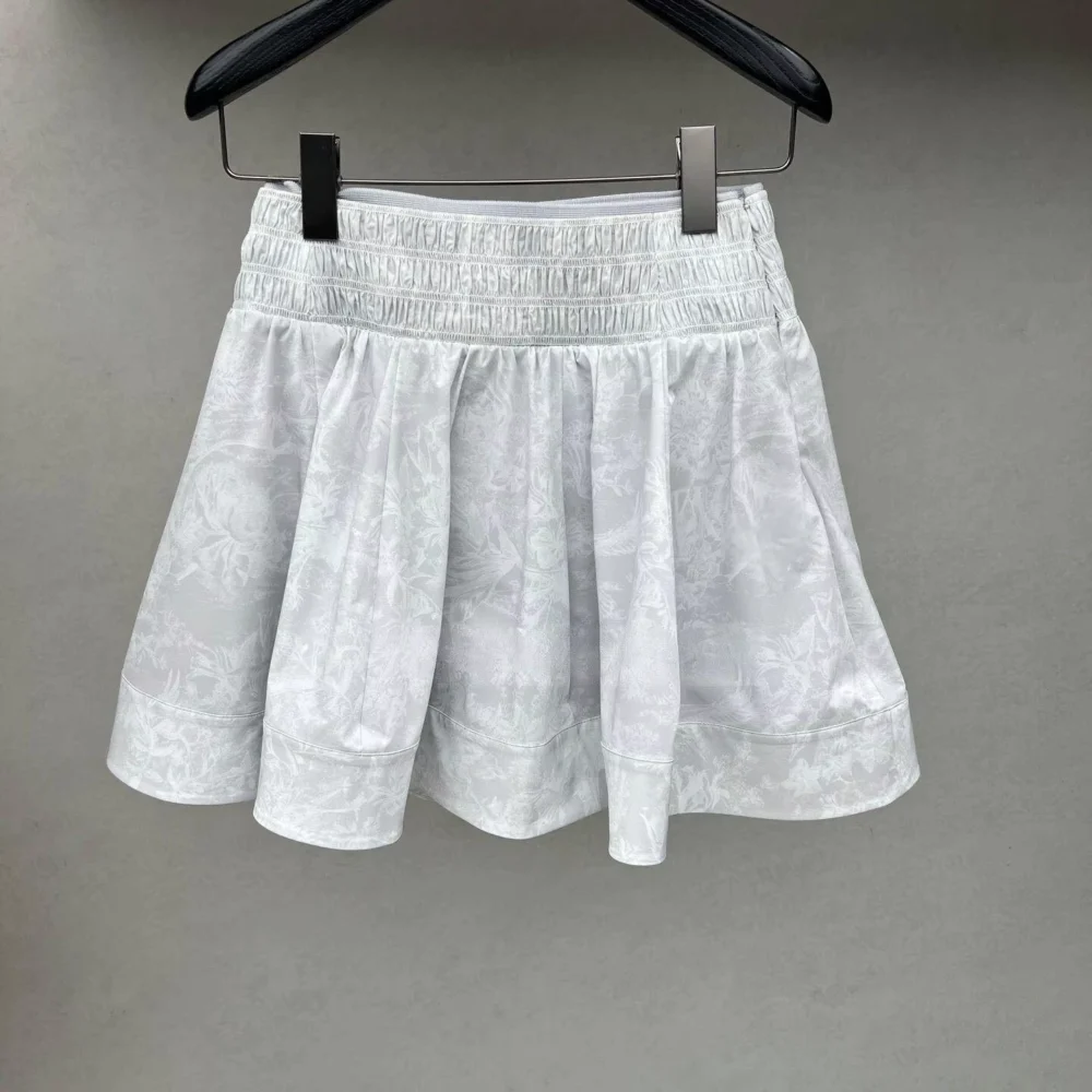 Printed Umbrella-Hem Golf Skort with Built-In Lining