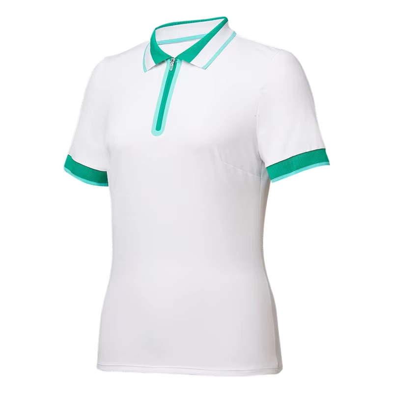 Quick-Dry Short-Sleeve Quarter-Zip Golf Polo with Reflective Detail