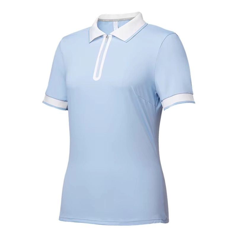 Quick-Dry Short-Sleeve Quarter-Zip Golf Polo with Reflective Detail