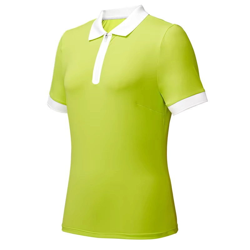 Quick-Dry Short-Sleeve Quarter-Zip Golf Polo with Reflective Detail