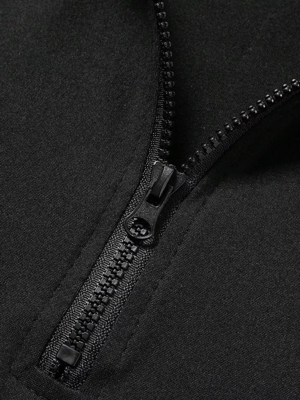 Fitted Black Half-Zip Golf Top in Stretch Knit Fabric