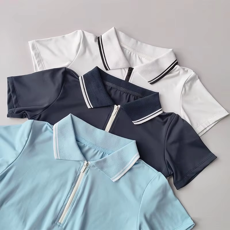 Flexible Color-Block Golf Polo and Pleated Skort Set
