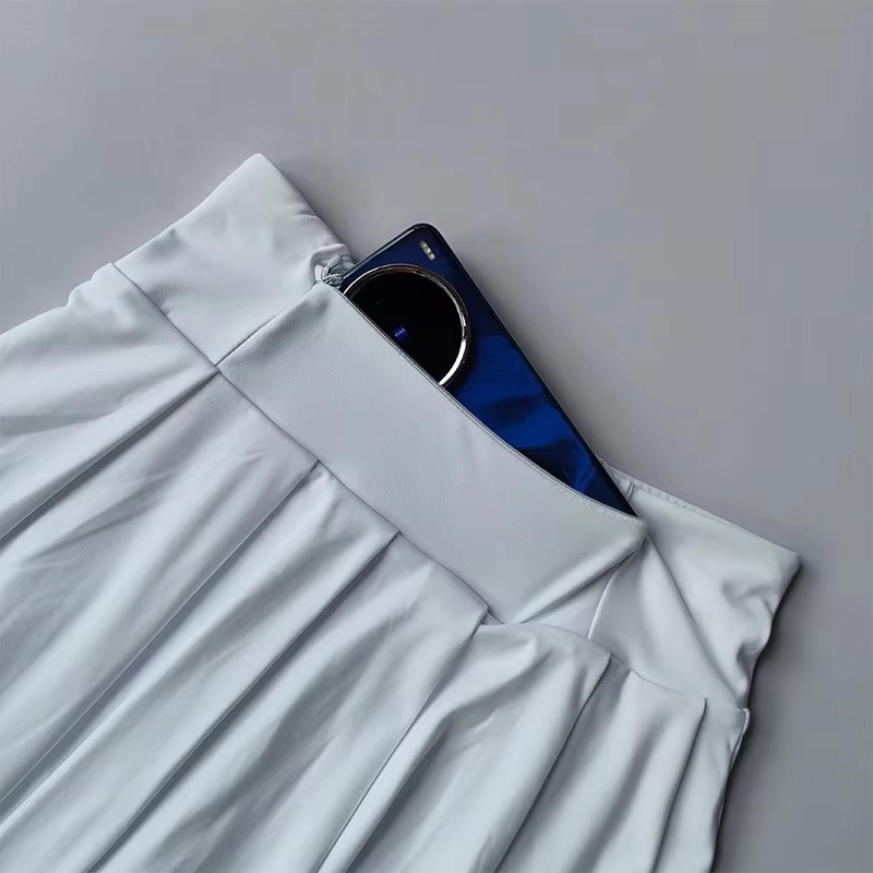 Flexible Color-Block Golf Polo and Pleated Skort Set