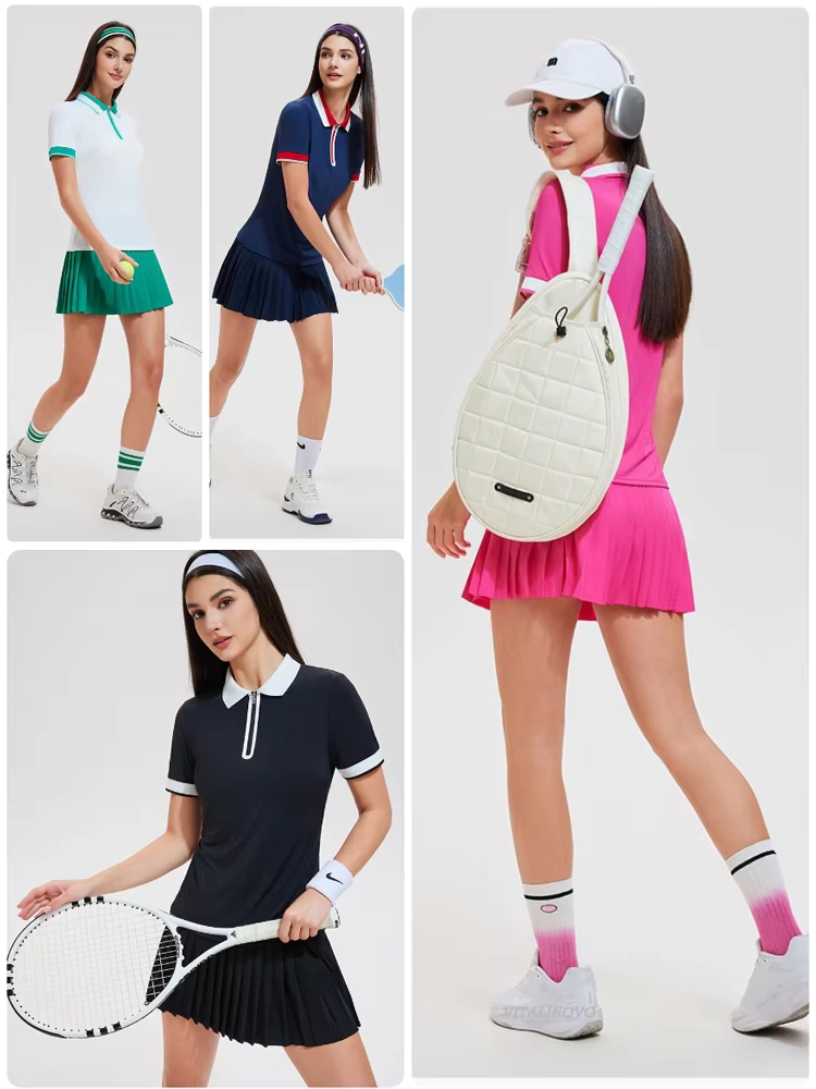 Moisture-Wicking Quarter-Zip Golf Top and Pocketed Pleated Skort Set