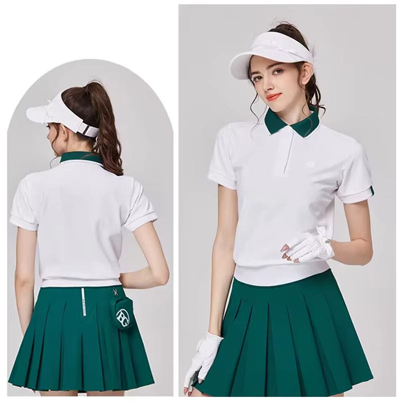 Breathable Quarter-Zip Golf Top and Pleated Skort Set